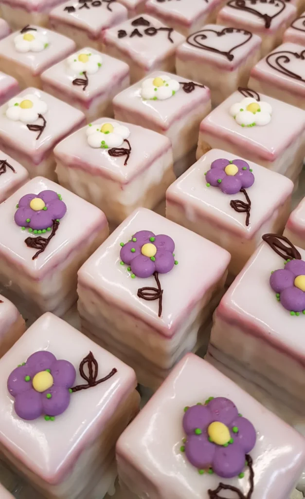 Petit Fours mit Blumen