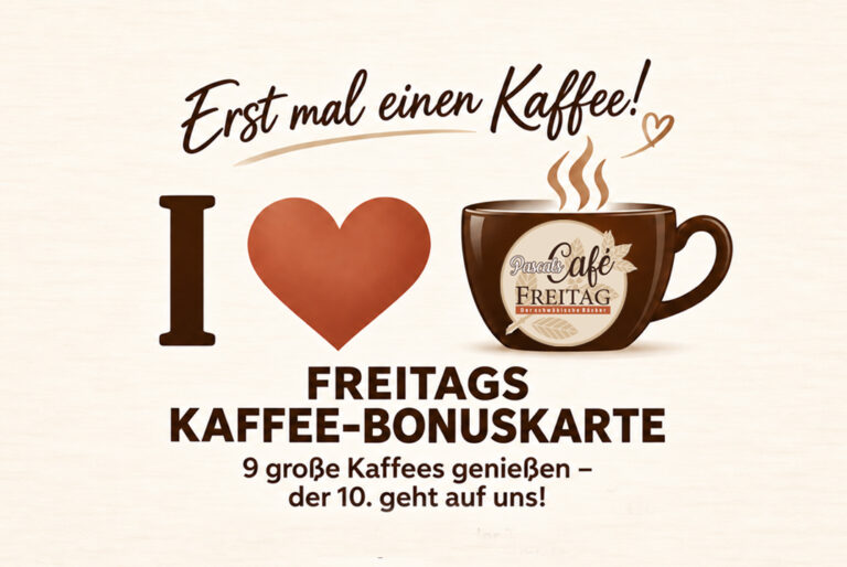 Kaffee-Bonuskarte – 9 große Kaffees genießen – der 10. geht auf uns!